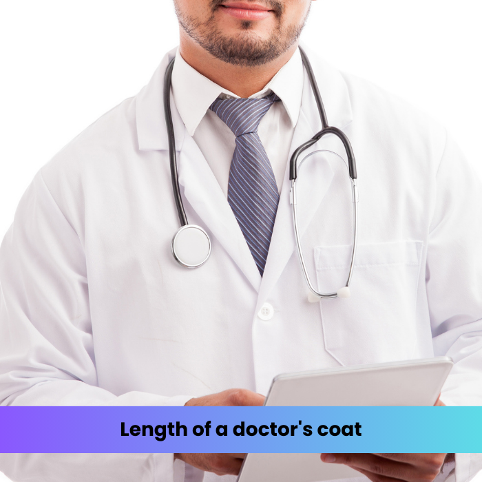 Medical student deals white coat length