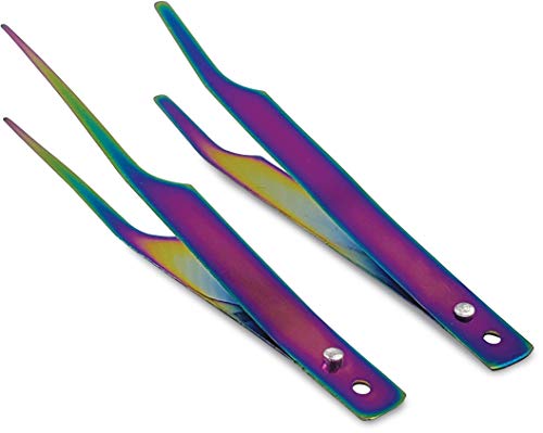 Entomology Forceps, Set of 2,  Flexible Stainless-Steel - Bend & Re-Bend , Titanium Coated.