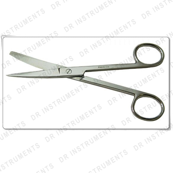 Surgical Scissors Curved, 5.5", Stainless Steel, Sharp/Blunt Points
