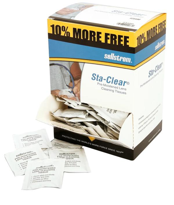 Sta-Clear Pre-Moistened Non-Alcohol Based Towelettes - Eyewear Lens Cleaning - 110 pc