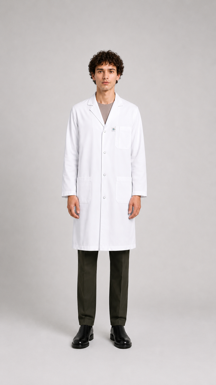 at design lab MONO（smooth ultimatte coat DR Uniforms® Snap Closure White Lab Coat - Knee Length – DR