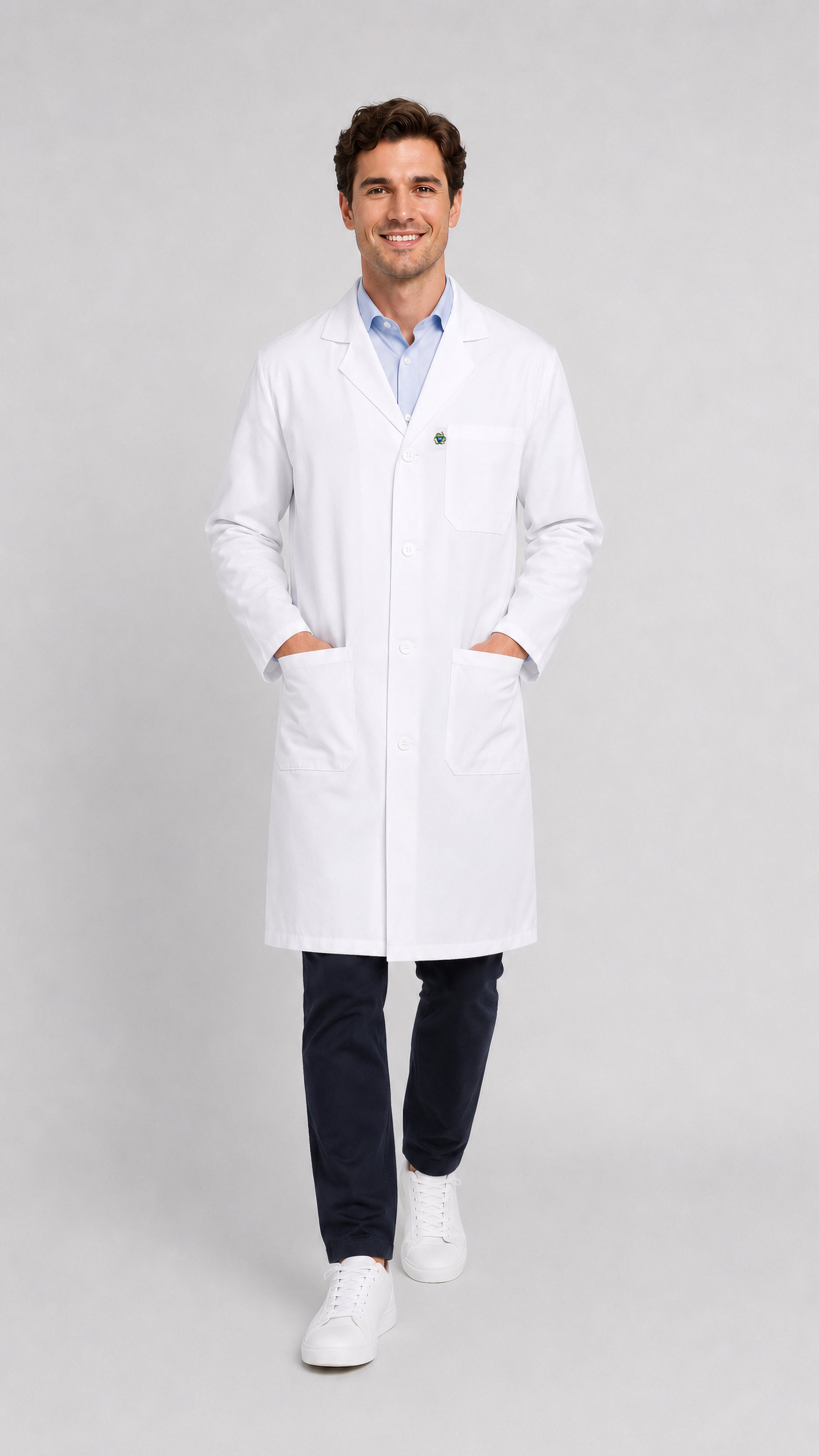 DR Uniforms® Unisex 100% Polyester Knee-Length Lab Coat – DR