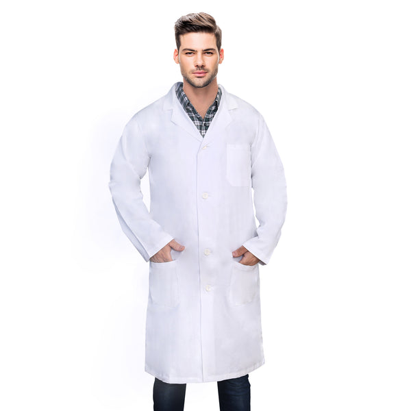 DR Uniforms Unisex Lab Coat White (100% Cotton)