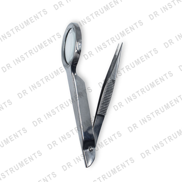 Magnifying Glass Forceps, Stainless Steel
